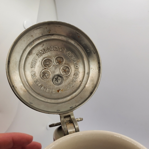 Vintage Tribute to the American Armed Forces Stein Mug Navy Army Marines Avon - Picture 6 of 8